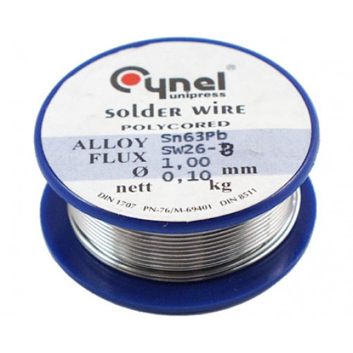 ALV1.01; Lodalva Sn60Pb40, flux SW26-3, 1.0mm, 100gr, Cynel