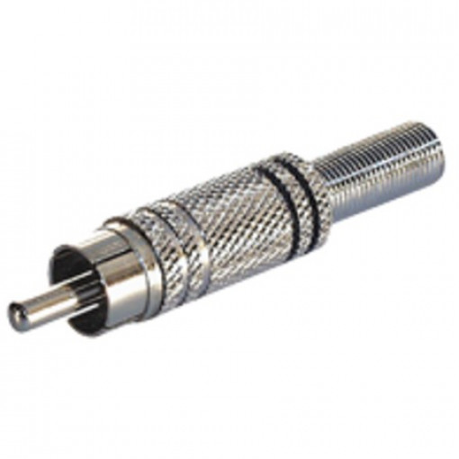 CC-003BK; RCA metāla spraudnis ar vada protektoru, melns marķējums CC-003BK; RCA metāla spraudnis ar vada protektoru, melns marķējums