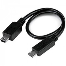 VSSUM5/UQB.1; Vads Mini USB 5p uz mikro USB B spr. 1.0m melns