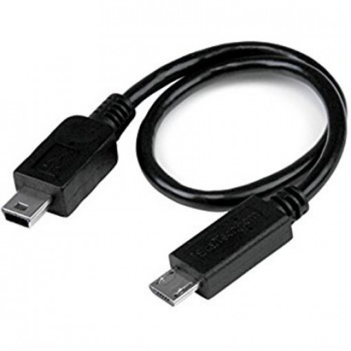 VSSUM5/UQB.1; Vads Mini USB 5p uz mikro USB B spr. 1.0m melns