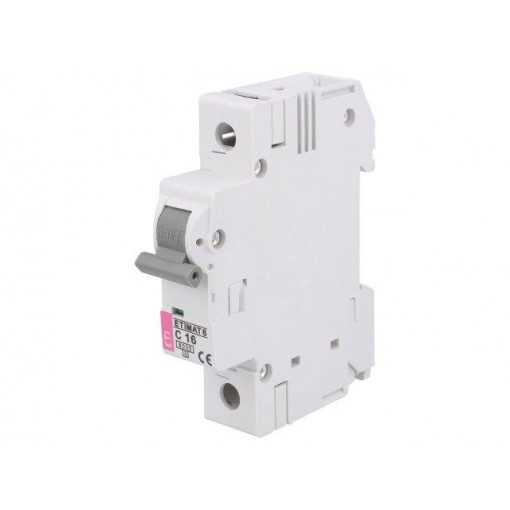 ETIMAT 6 1P C16; Circuit breaker; 230VAC; Inom: 16A; Poles: 1; DIN; Charact: C; 6kA; ETI POLAM