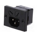 0040.5000.2; Connector: AC supply; socket; male; 10A; 250VAC; IEC 60320; SCHURTER