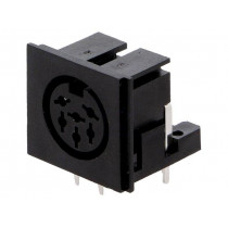 0105 06; Socket; DIN; female; PIN: 6; Layout: 240°; angled 90°; on PCBs; THT; LUMBERG