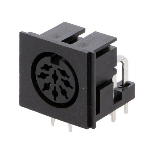 0105 08; Socket; DIN; female; PIN: 8; angled 90°; on PCBs; THT; 24V; 4A; LUMBERG