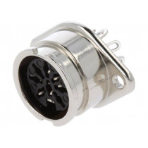 0107 08-1; Socket; DIN; female; PIN: 8; Layout: 270°; straight; soldering; LUMBERG