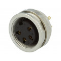 0304 04; Connector: M16; socket; female; soldering; PIN: 4; 5A; 250V; IP68; LUMBERG