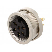 0304 06; Connector: M16; socket; female; soldering; PIN: 6; 5A; 250V; IP68; LUMBERG