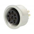 0304 08-1; Connector: M16; socket; female; soldering; PIN: 8; 5A; 60V; IP68; LUMBERG