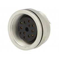 0304 12; Connector: M16; socket; female; soldering; PIN: 12; 3A; 60V; IP68; LUMBERG