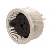 0304 14; Connector: M16; socket; female; soldering; PIN: 14; 3A; 60V; IP68; LUMBERG