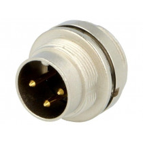 0314 03; Connector: M16; socket; male; soldering; PIN: 3; 5A; 250V; IP68; LUMBERG