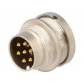 0314 07; Connector: M16; socket; male; soldering; PIN: 7; 5A; 250V; IP68; LUMBERG