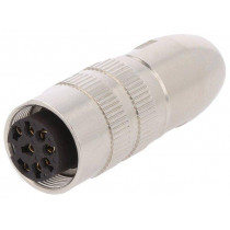 0322 08; Connector: M16; plug; female; soldering; for cable; PIN: 8; 5A; 60V; LUMBERG