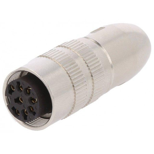 0322 08; Connector: M16; plug; female; soldering; for cable; PIN: 8; 5A; 60V; LUMBERG
