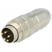 0332 04; Connector: M16; plug; male; soldering; for cable; PIN: 4; 5A; 250V; LUMBERG