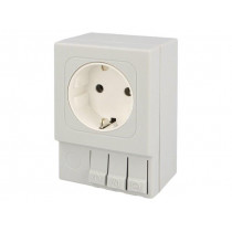 03500.0-01; F-type socket; 250VAC; 16A; IP20; DIN; 92x62x48mm; STEGO 03500.0-01; F-type socket; 250VAC; 16A; IP20; DIN; 92x62x48mm; STEGO