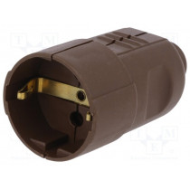 05164; Connector: AC supply; female; socket; 2P+PE; 230VAC; 16A; brown; PCE 05164; Connector: AC supply; female; socket; 2P+PE; 230VAC; 16A; brown; PCE