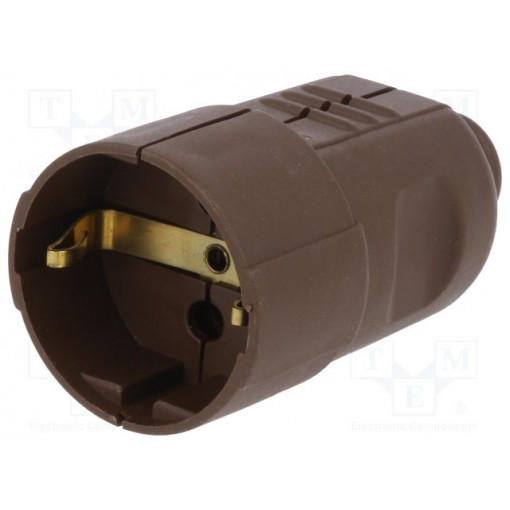 05164; Connector: AC supply; female; socket; 2P+PE; 230VAC; 16A; brown; PCE 05164; Connector: AC supply; female; socket; 2P+PE; 230VAC; 16A; brown; PCE
