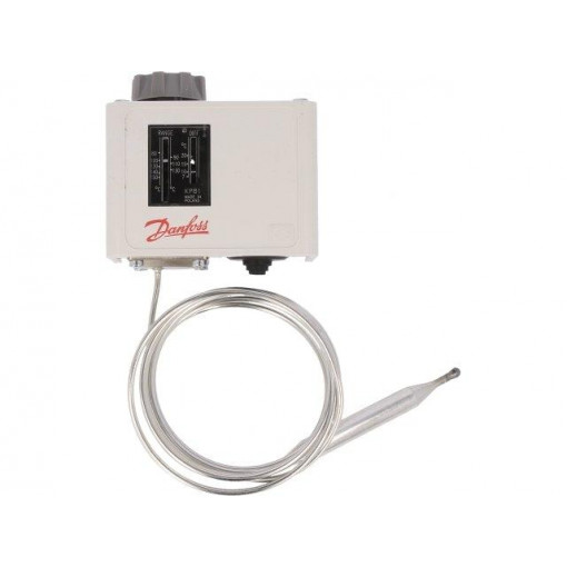 060L112566; Sensor: thermostat with capillary; Output conf: SPDT; 16A; 400VAC; DANFOSS 060L112566; Sensor: thermostat with capillary; Output conf: SPDT; 16A; 400VAC; DANFOSS