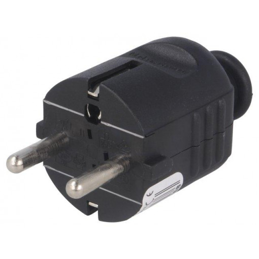 08295; Connector: AC supply; male; plug; 2P+PE; 230VAC; 16A; black; PIN: 3; PCE