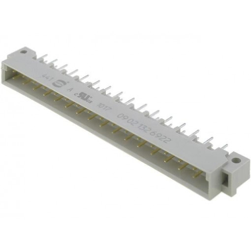 09021326922; Socket; DIN 41612; type B; male; PIN: 32; THT; straight; gold-plated; HARTING
