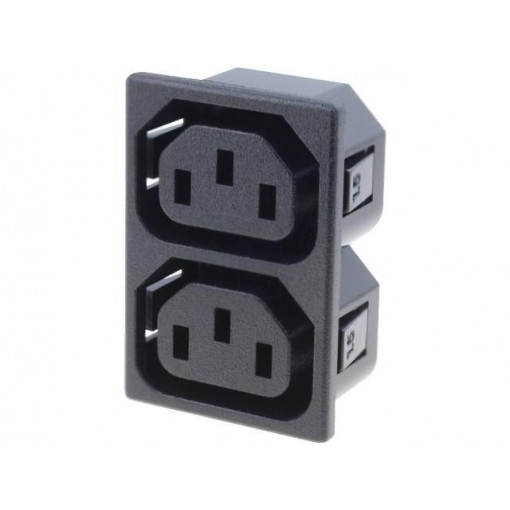 0909.0001; Connector: AC supply; splitter; 10A; 250VAC; IEC 60320; C13 (F); SCHURTER