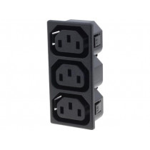 0909.0011; Connector: AC supply; splitter; 10A; 250VAC; IEC 60320; C13 (F); SCHURTER 0909.0011; Connector: AC supply; splitter; 10A; 250VAC; IEC 60320; C13 (F); SCHURTER