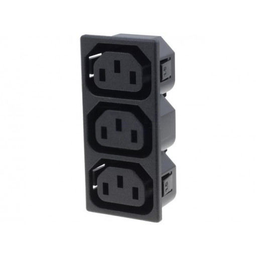 0909.0011; Connector: AC supply; splitter; 10A; 250VAC; IEC 60320; C13 (F); SCHURTER