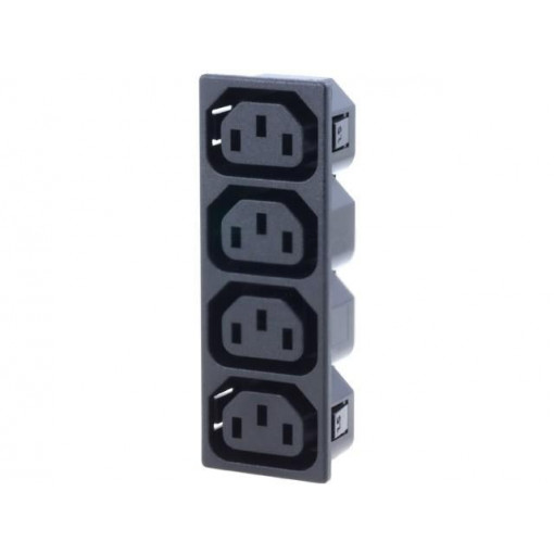 0909.0021; Connector: AC supply; splitter; 10A; 250VAC; IEC 60320; C13 (F); SCHURTER