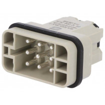 09120082634; Connector: HDC; male; Han Q; PIN: 8; Compact; snap-on (Quick Lock); HARTING