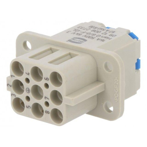 09120082733; Connector: HDC; female; Han Q; PIN: 8; Compact; HARTING