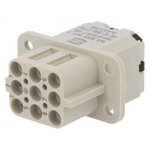09120082734; Connector: HDC; female; Han Q; PIN: 8; Compact; HARTING