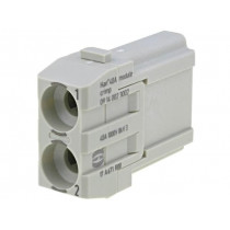 09140023002; Connector: rectangular; module; male; Han Modular 40A; PIN: 2; 40A; HARTING