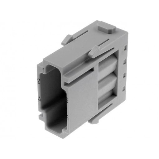 09140063001; Connector: HAN; module; male; Han Modular E; PIN: 6; w/o contacts; HARTING