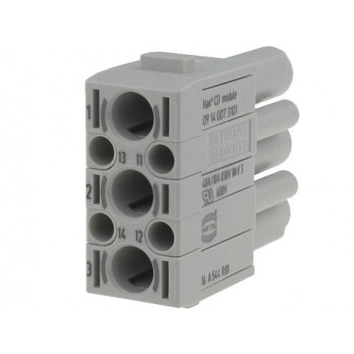 09140073101; Connector: HAN; module; female; Han Modular CD; PIN: 7(3+4); 830V; HARTING