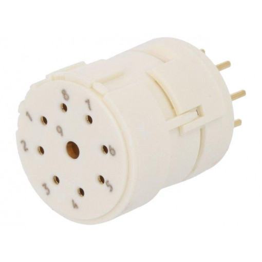 09151092703; Connector: M23; PIN: 9(1+8); female; THT; 200V; Inom 1: 20A; HARTING