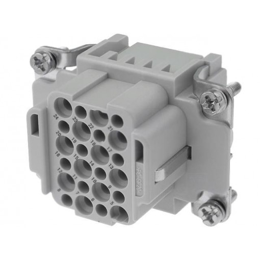 09160243101; Connector: rectangular; female; Han DD; PIN: 24; 24+PE; size 6B; HARTING