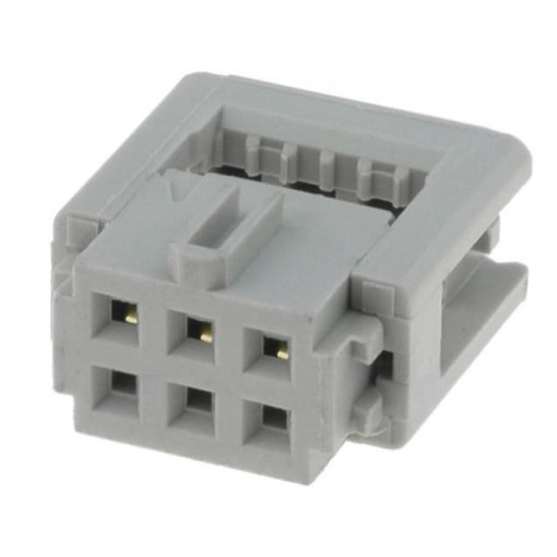 09185067803; Plug; IDC; female; PIN: 6; for ribbon cable; 1.27mm; Layout: 2x3; HARTING