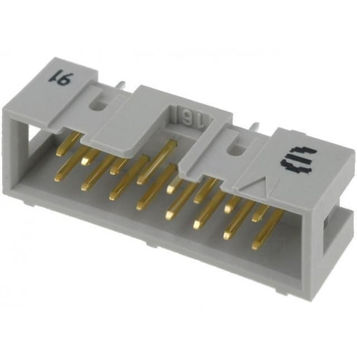 09185166324; Socket; IDC; male; PIN: 16; straight; THT; 2.54mm; Layout: 2x8; HARTING