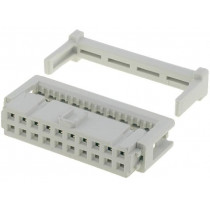 09185206813; Plug; IDC; female; PIN: 20; for ribbon cable; 1.27mm; Layout: 2x10; HARTING