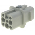 09210073131; Connector: rectangular; female; Han Q; PIN: 8; 7+PE; size 3A; 250V; HARTING