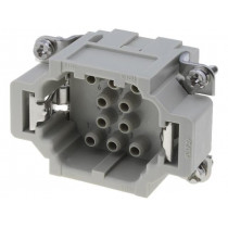 09320103001; Connector: rectangular; male; Han EE; PIN: 10; 10+PE; size 6B; 16A; HARTING 09320103001; Connector: rectangular; male; Han EE; PIN: 10; 10+PE; size 6B; 16A; HARTING