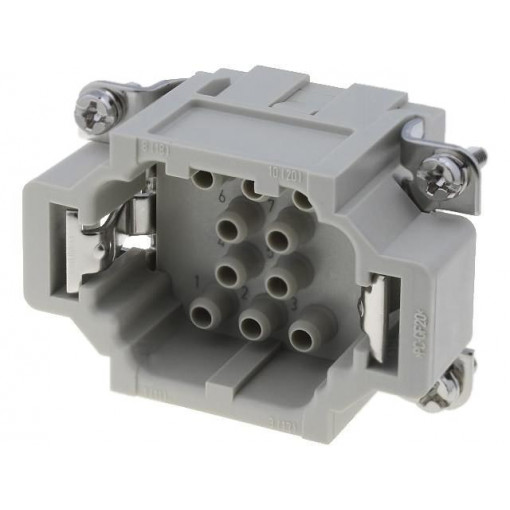 09320103001; Connector: rectangular; male; Han EE; PIN: 10; 10+PE; size 6B; 16A; HARTING 09320103001; Connector: rectangular; male; Han EE; PIN: 10; 10+PE; size 6B; 16A; HARTING