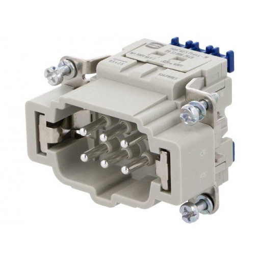 09330062648; Connector: rectangular; male; Han ES Press; PIN: 6; 6+PE; size 6B; HARTING
