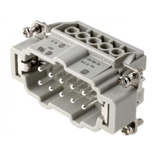 09330102601; Connector: rectangular; male; Han E; PIN: 10; 10+PE; size 10B; 16A; HARTING