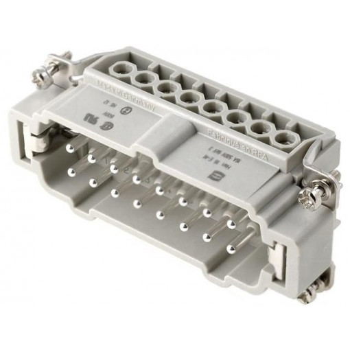 09330162601; Connector: rectangular; male; Han E; PIN: 16; 16+PE; size 16B; 16A; HARTING