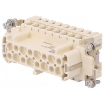 09338162703; Connector: rectangular; female; Han E High Temp; PIN: 16; size 16B; HARTING