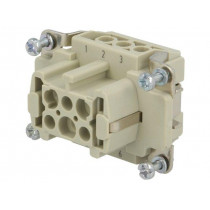 09360062701; Connector: rectangular; female; Han Ex; PIN: 6; 6+PE; size 6B; 16A; HARTING