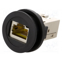 09454521561; RJ45 socket; 22mm; har-port; -25÷70°C; Ø22.3mm; IP20; Colour: black; HARTING