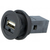 09454521903; USB socket; 22mm; har-port; -25÷70°C; Ø22.3mm; IP20; Colour: black; HARTING